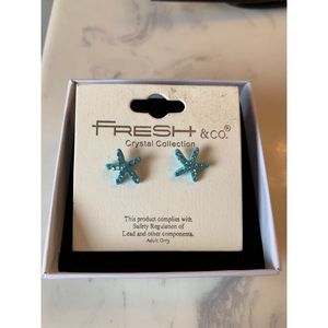 *2/$22*! NEW Fresh & co Blue Starfish Earrings